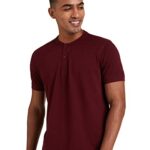 Amazon Brand – Symbol Men’s Cotton Rich Polo T Shirt | Mandarin Collar Tshirts | Half Sleeves | Plain – Regular Fit (Available in Plus Sizes)