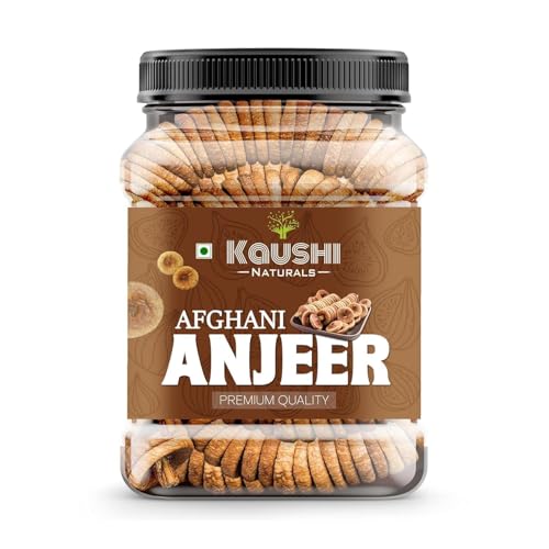 Kaushii Naturals Afghani Anjeer 500gm (Dried Figs) | Premium Quality Soft & Sweet Anjeer | Rich in Fiber & Calcium | Healthy Dry Fruits Snack | 100% Natural & Fresh (500gm)