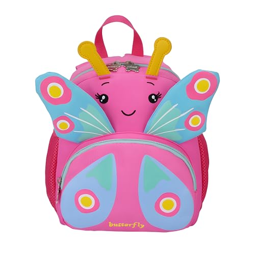 BEMBIKA School Bag The Perfect Children Backpack – Quality Kids Kindergarten Backpack and Travel Backpack- (Butterfly|Rose Red)