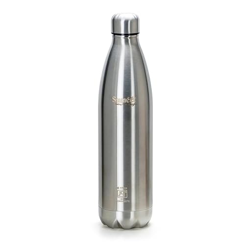 Sumeet Thermo1000 Stainless Steel 24 Hours Hot & Cold ISI Certified Double Walled Leak Proof Vacuum Flask/Water Bottle 1000ml (1 Liter) for Office/School/College/Gym/Picnic/Home/Trekking, Silver