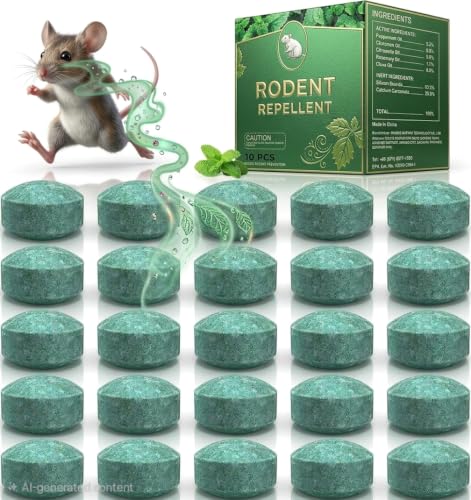 Rat Repellent for Car Home Pack of 1 (10 Tablet) Rodent & Mouse Repellent Peppermint Oil to Protect Wires in Car, Bike & Truck Engine No Kill Only Repels Home Indoor-Outdoor Garage Rat Controller Pills to Keep Rodents Out of Car (10 BALL)