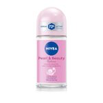 NIVEA Women Pearl & Beauty Radiance Deodorant Roll On | Underarm Deodorant with Pearl Extract & Avocado Oil for Smooth, Beautiful & Even-Toned Underarms | 72H Odour Protection, 0% Alcohol, 50 ml