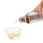 Tosaa Stainless Steel Mathar Oil Can Bottle| With Nozzle, Dropper & Steel Cap | Cooking Oil Container for Kitchen | Leak Proof Oil Pourer & Pot with Handle |1100ml