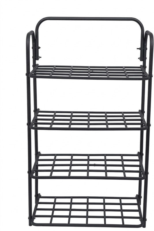 MD Kart 4 Layer For Home Durable and Multipurpose Shoe Rack Metal, Plastic Shoe Stand(BLACK, 4 Shelves, DIY(Do-It-Yourself))