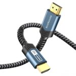 BlueRigger 10K 8K HDMI 2.1 Cable 48Gbps (3FT, 8K 60Hz, 4K 120Hz, eARC, HDR10 VRR HDCP 2.3) Ultra High Speed HDMI Cable Braided Cord – For Gaming Xbox Series X Roku HDTV Monitor