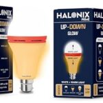 Halonix 10W Up Down Glow Yellow & White 3 Modes led Bulb | Switch On-Switch Off to Change led Bulb Color | Decorative led Bulb | b22d | Pack 2