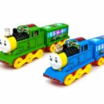 Playmint Colorful LED Light-Up Toy Train for Kids, Battery Operated Train Toy with Flashing Lights & Realistic Sounds, Engine with Coach, Moving Wheels Indoor Play Toy for Boys & Girls