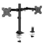 WALI Dual Monitor Desk Mount, Stand for 2 Up to 27inch, Dual Mount Max 22lbs for Home, Office, School (M002), Black