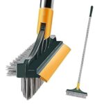 YETI 3-in-1 Bathroom Cleaning Brush with Wiper – Bathroom Cleaning Brush Long Handle 180° Rotate Toilet Brush Bathroom Tiles Cleaning, Wiper Floor Scrub for Kitchen Bathroom Cleaning