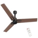 Polycab Wizzy Neo 1200mm 5-Star BLDC, Remote Ceiling fan for Living Room| 55% Energy Saving, 100% Copper, High Air Delivery, 6 Speed Setting | 4-yr Warranty,Free Installation【Brown Copper】
