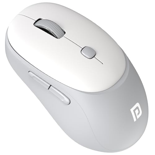 Portronics Toad Neo Wireless Bluetooth Mouse with Dual Wireless Connectivity (BT + 2.4 GHz), Rechargeable Battery, Forward & Back Button, Multi-Device Pair, Upto 3200 Dpi Sensitivity(White)