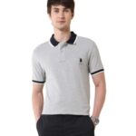 U.S. POLO ASSN. Mens Half Sleeve Solid Polo T-Shirts (USTSHS2307_LT. Grey_XL)