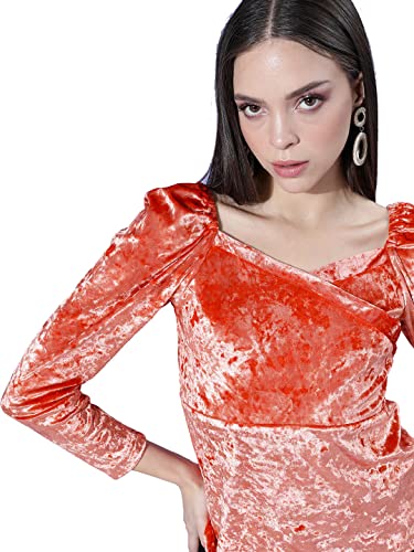 Marie Claire Women’s Solid Regular Blouse (MC2142B_Peach_XS)