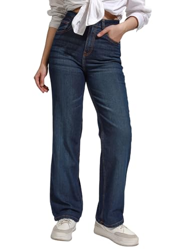Tokyo Talkies Straight |Jeans Pant|Blue,White & Black Jeans_Dark Blue_30