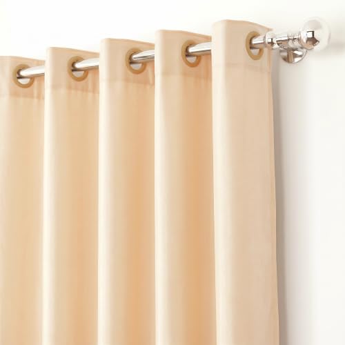 MollisHomes Privacy Window Curtains 5 Feet 2 Piece, Cream