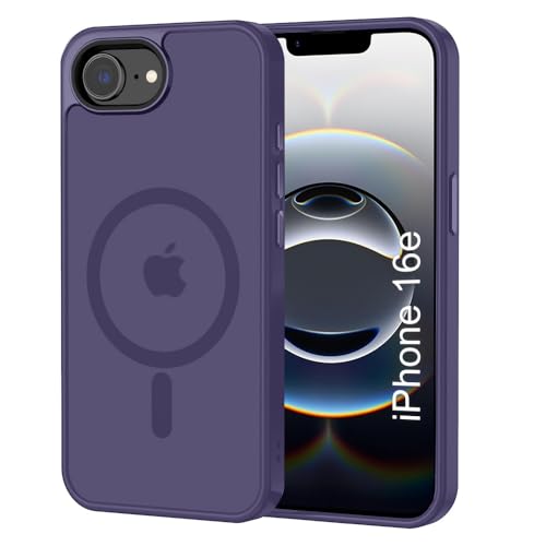 iPhone 16e Magsafe Hard Back Case | Matte Design & 360° Protection | Military-Grade Apple iPhone 16e Cover | Strong Magnet Back – Purple