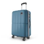 Safari Genius Theo 8 Wheels 66cm Medium Size Check-in Trolley Bag, Hard Case Polycarbonate, 360 Degree Wheeling Luggage, Suitcase for Travel, Trolley Bags for Travel, Pearl Blue