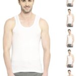 VIP BONUS CLASSIC Mens 100% Cotton Sleeveless White Vest, 80 Size, Pack of 6, Regular Fit
