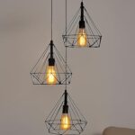 tu casa Iron Hg-35 220Watts Pendant Light, Black, Diamond