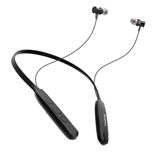 Kratos N1 Neckband Bluetooth Headphones with 30 Hours Playtime with 13mm Drivers, Rich Music Experience, Type C Fast Charging, Neckband Earphones with Voice Assistant & IPX4 Water Resistant