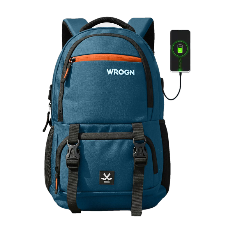WROGN with Port and Rain Cover 40 L Laptop Backpack(Blue)