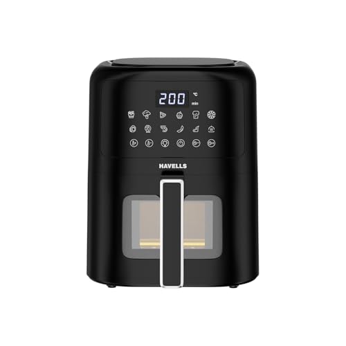 Havells Prolife Vista Digital Air Fryer 4.2 Ltr|1350 Watts|See Through Window|Aerocrisp Tech: Rapid air circulation in every direction|Non Stick Silicon Coated Basket|2Yr Door Step Warranty