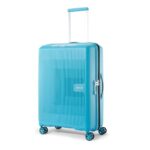 American Tourister Aerostep 8 Wheels 77 Cm Small Cabin 4 Wheel Inline Trolley Bag Hardshell Case Polypropylene 360 Degree Wheeling System Luggage,4 Wheel Inline Trolley Bag for Travel,Teal,Large