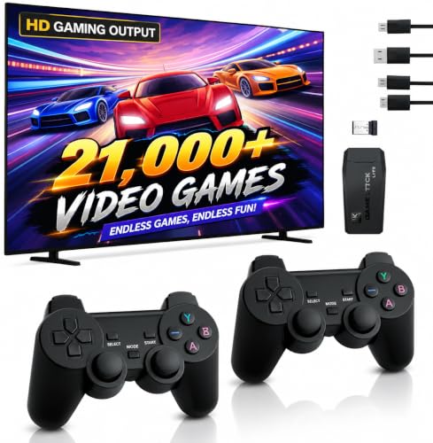 esuav 𝟏𝟓 𝐘𝐞𝐚𝐫 𝐖𝐚𝐫𝐫𝐚𝐧𝐭𝐲 Latest Model M8 4K Video Game 2.4ghz Wireless Console, 4k HDMI Output Stick Plug & Play TV Video Game with 9 Built-in Emulators,4k Picture Quality, Best Gifts