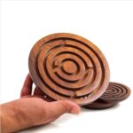 SHAHAZ CRAFTS? 4″ Inch Handcrafted Wooden Labyrinth Board Game Ball in a Maze Puzzle Toys – Indoor Puzzle Game Gifts for Kids | Boys | Girls/Young Adults