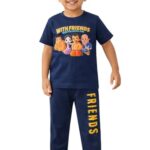 Ninos Dreams All Over Print Chhota Bheem with Friends T Shirt & Pajama-Navy Blue