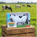 HOMOZE Milky Cow Walking Toy for Kids | Realistic Farm Animal with Sound, Battery Operated Moving Cow | Educational Pretend Play, Farm Theme Animal for Toddlers & Children