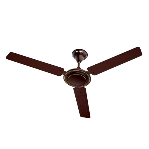 Intex Aero Jet 1200MM Ceiling Fan with High Speed 380 RPM | 210 CMM Air Delivery | Rust Proof Body, Inverter Compatible | Low Noise Operation, 24 Month Warranty (Smoke Brown)