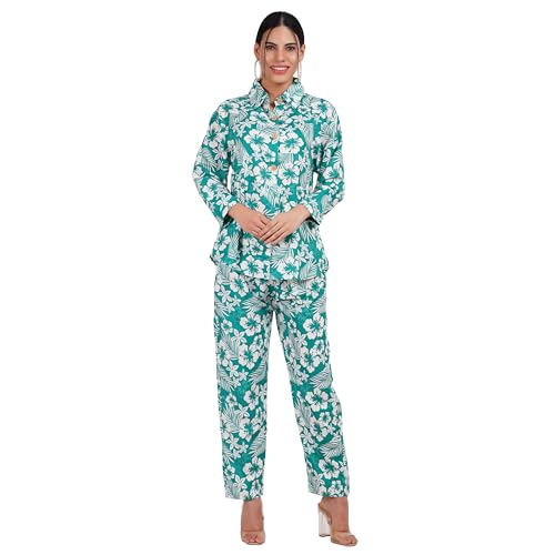 Tulzott Women’s Co-Ord Set – Casual Wear Shirt & Pant Set | Fancy Top and Bottom Outfit | Full Matching Set for Women | Stylish Kurta Pant Set