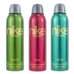Nike Women Deodorant Spray Combo (Amber + Rose + Musk) – 200ml Each | Pack of 3 Long Lasting Body Spray | Odour Control & Freshness | Deo for Women