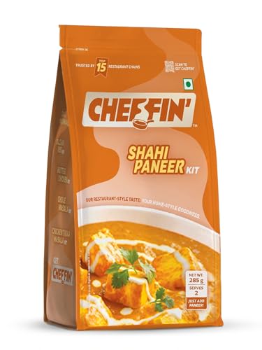 Cheffin Shahi Paneer Masala Kit, 285g | Complete Curry in 3 Easy Steps | 100% Natural, No Preservatives | Ready in 5 Min| Serves 2-3