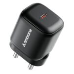 Ambrane 45W Fast Type C Charger Adapter for Mobiles & Type C Laptops, Small Size, GaN Charger, PD Technology, for iPhone, Samsung, MacBook, Android Mobiles, C Type Laptops, iPad (Charge i45, Black)