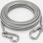 10 Meter Stainless Steel Clothesline Rope with Carabiner Hooks | Heavy-Duty Rust-Resistant Cloth Drying Wire | Strong Hanging Dori for Balcony, Bathroom, Terrace, Indoor & Outdoor Use