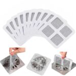 BAYTORA Pack of 10 Disposable Shower Drain Cover Hair Catcher Shower Drain Mesh Stickers, Bathroom, Bathtub Drain Kitchen Floor Sink Strainer Filter