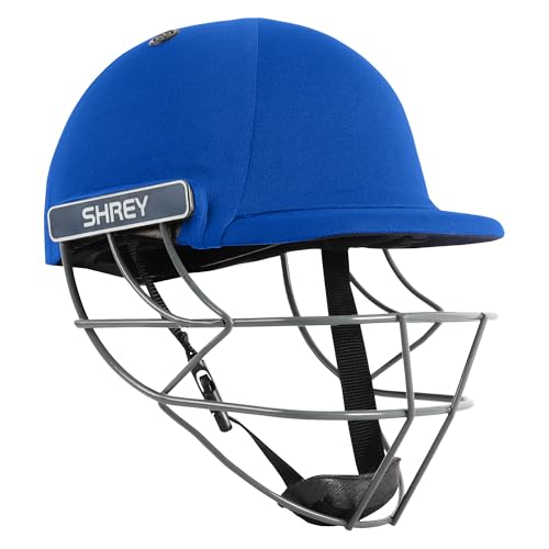 Shrey Performance Steel Batting Fixed Visor Cricket Helmet for Men’s (Royal Blue, XL)