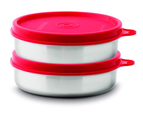 Signora Ware Stainless Steel Mini Mate Container (Red, 60 Ml Each) – Set Of 2