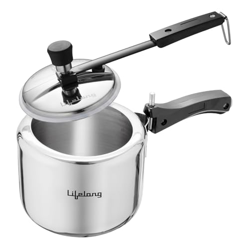 Lifelong 2L Stainless Steel Pressure Cooker | Inner Lid Design with Silicone Gasket | Induction & Gas Compatible | 1.2mm Thick | Leak-Proof, Durable, Rust-Resistant Body ISI-Certified