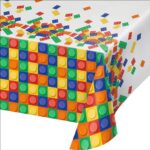 Party Baazaar Building Block Table Cover | Blocks Theme Table Cloth | Rectangular Table Cover for Kids Birthday Party | Kids Birthday Party Decoration (Pack of 1, 8 * 5 Feet)