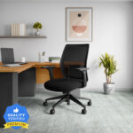 Interio by Godrej Curv Wide Back Fabric Office Arm Chair(Black, DIY(Do-It-Yourself))