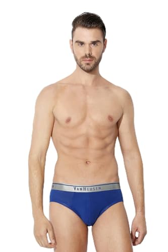 Van Heusen Cotton Men Anti Bacterial Briefs – Colour Fresh, 4 Way Stretch, Moisture Wicking_30001_Sodalite Blue_XL, X Large
