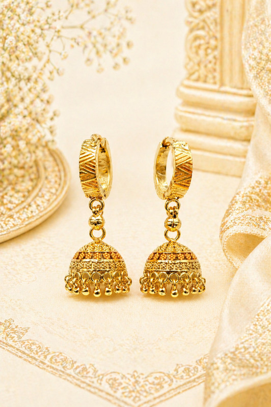 VINEET COLLECTION 001 Brass Hoop Earring, Jhumki Earring