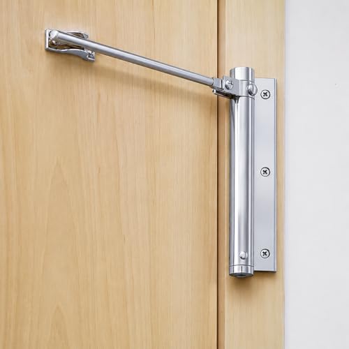 Automatic Door Closer, Heavy Duty Adjustable Spring-Loaded Door Closer with Allen Key & Screws, Self Closing for Residential, Commercial, Storm, Interior & Screen Doors’