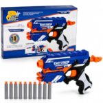 Blaze Storm Hot Fire Toy Gun with 10 Soft Foam Darts, Manual Blaster