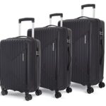 KAMILIANT by American Tourister Savvy|Trolley Bag Set of 3 (55+70+80 cms) for Travel| Hard Case Polypropylene (PP) Suitcase|360° 8-Wheel Spinner Luggage Trolley|Combination Lock|Black