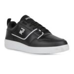Liberty Leap7x SNOOKIS-2E Lacing Casual Sneakers for Men with EVA Sole|PVC Upper|Memory Foam Insole|Stylish & Comfortable|Breathable, Lightweight & Flexibility|Shock Absorption (Black – 41 EU)
