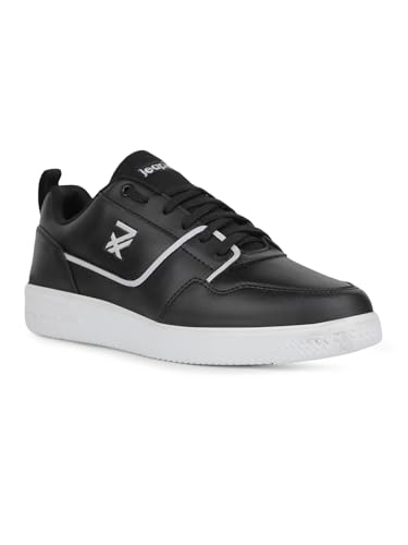 Liberty Leap7x SNOOKIS-2E Lacing Casual Sneakers for Men with EVA Sole|PVC Upper|Memory Foam Insole|Stylish & Comfortable|Breathable, Lightweight & Flexibility|Shock Absorption (Black – 41 EU)